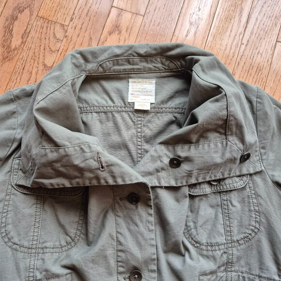 Eddie Bauer Jacket Funnel Neck Army Military Style Olive Utility Size Small - Picture 9 of 12